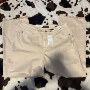 Judy Blue Straight Fit Cream Jeans